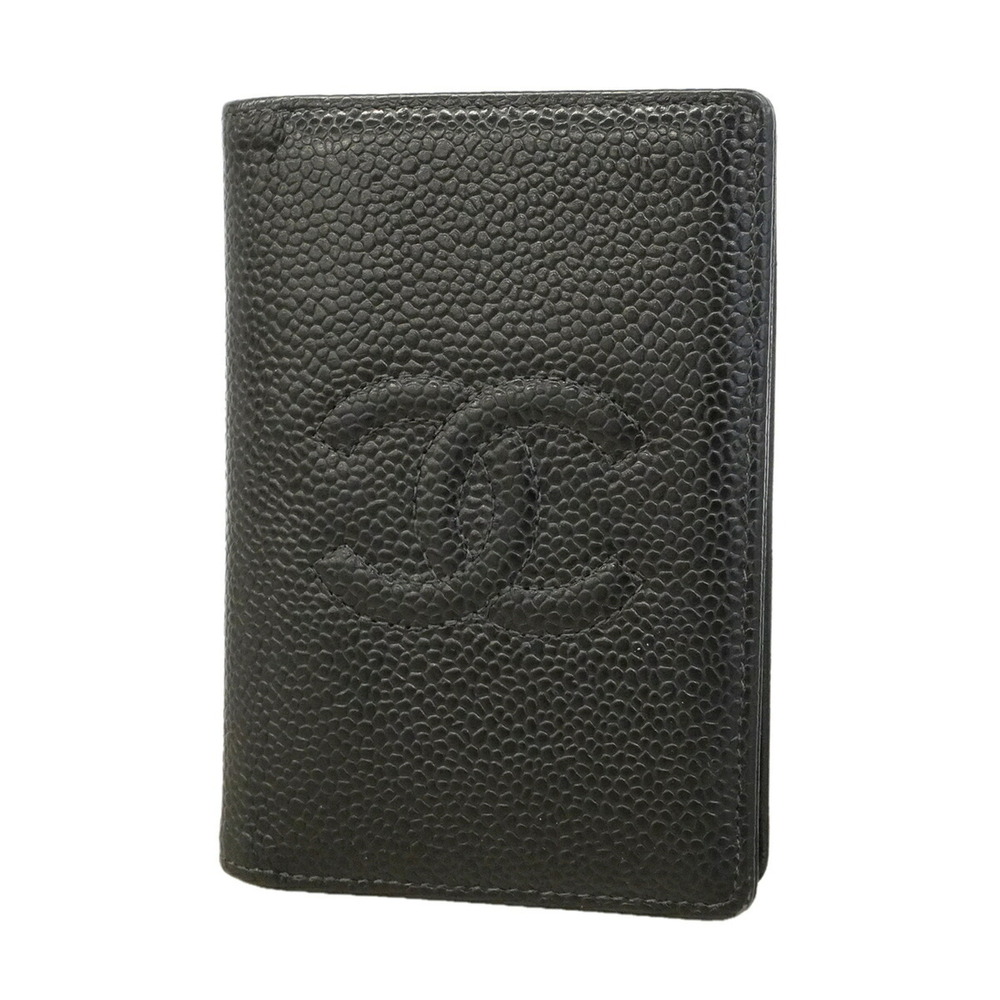 Chanel Business Card Holder/Card Case, Caviar Leather, Black, Men's/Women's